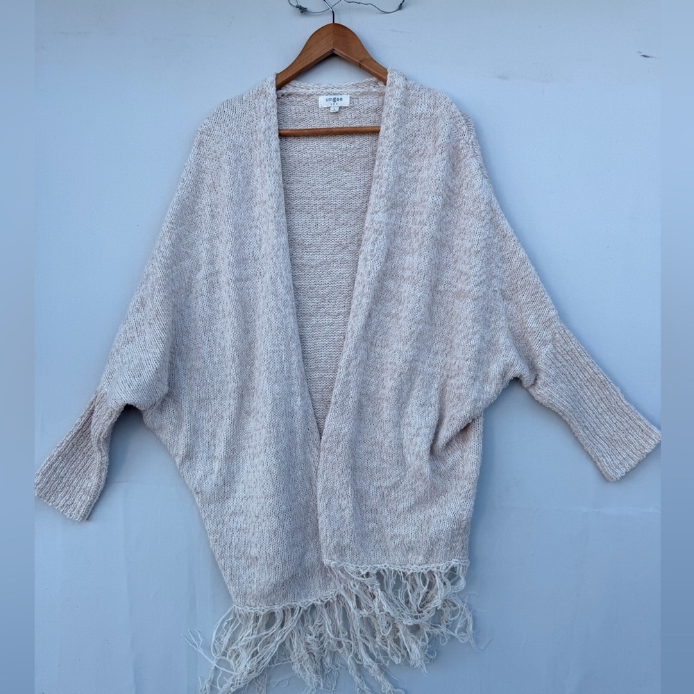 Umgee Cuddle Up Fringe Longline Cardigan Sz Large